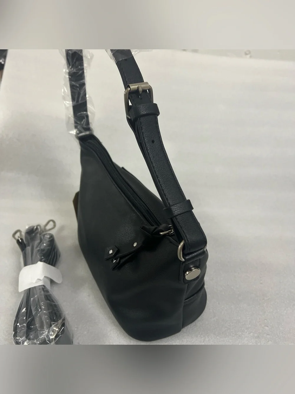Frye And Co Shoulder Bag Womens Black Faux Leather Core Crossbody Purse